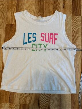 MOTHER White Graphic LES SURF CITY Tank Top Size M NWOT